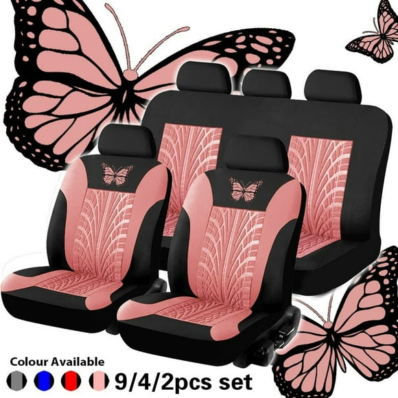 Dremagia Auto Armrest Pad Butterflies Print Car Interior Dector Accessories Easy Clean Center Console Handrail Covers 